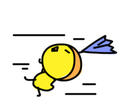 Bird wearing a tangerine sticker #2594009