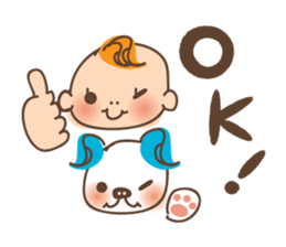 Baby and frenchbulldog puppy sticker #2596439