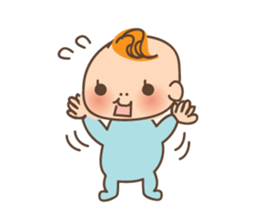 Baby and frenchbulldog puppy sticker #2596448