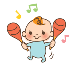 Baby and frenchbulldog puppy sticker #2596449