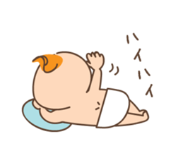 Baby and frenchbulldog puppy sticker #2596450