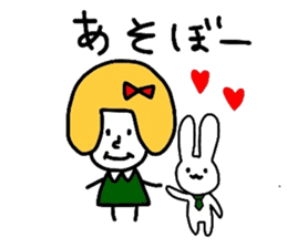 Everyday girls and rabbit sticker #2601090