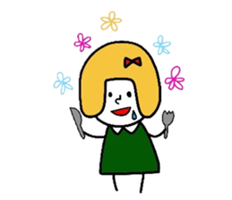 Everyday girls and rabbit sticker #2601105