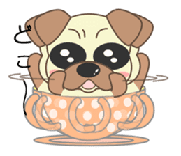 pug cup sticker #2601196