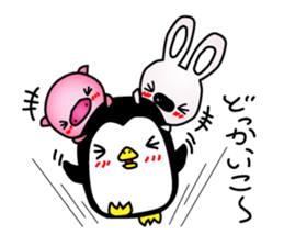 Penguins and rabbits and pigs sticker #2606972