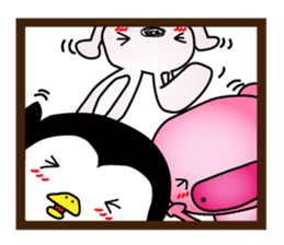 Penguins and rabbits and pigs sticker #2606973