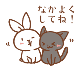 W-rabbit and B-cat 's best friend sticker #2610762