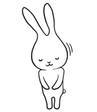 cute white rabbit sticker #2610992