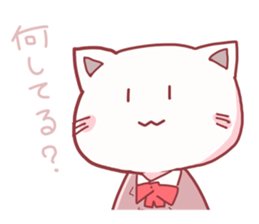 Cat and Bear schoolgirl sticker #2612449