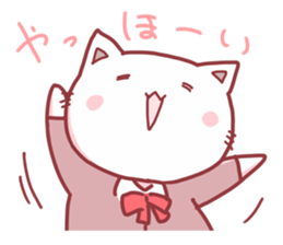 Cat and Bear schoolgirl sticker #2612452