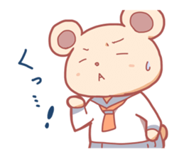 Cat and Bear schoolgirl sticker #2612458