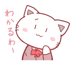 Cat and Bear schoolgirl sticker #2612459