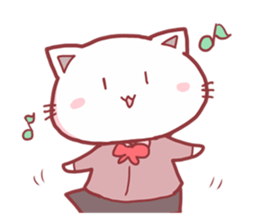 Cat and Bear schoolgirl sticker #2612462
