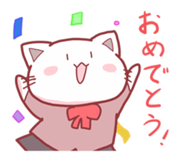 Cat and Bear schoolgirl sticker #2612475