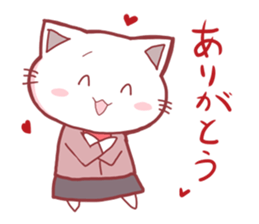 Cat and Bear schoolgirl sticker #2612479