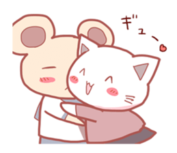 Cat and Bear schoolgirl sticker #2612488