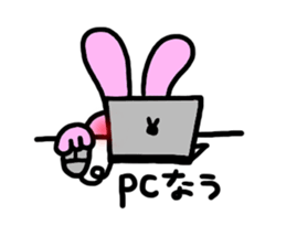 Take a peek rabbit sticker #2620330