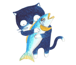 MUMU CAT & FISH sticker #2621909