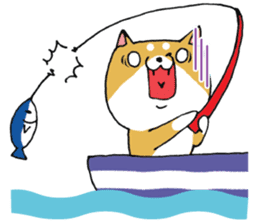 Shiba-ryman goes to the fishing sticker #2622061