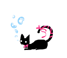 Elastic Black cat sticker #2630969