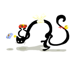 Elastic Black cat sticker #2630981