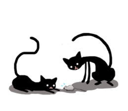 Elastic Black cat sticker #2630983