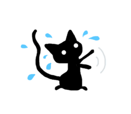 Elastic Black cat sticker #2630987