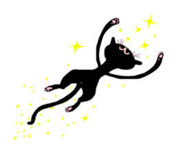 Elastic Black cat sticker #2630989