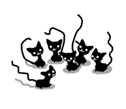 Elastic Black cat sticker #2630990