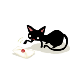 Elastic Black cat sticker #2630992
