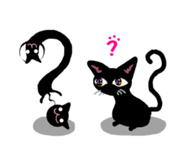 Elastic Black cat sticker #2631003