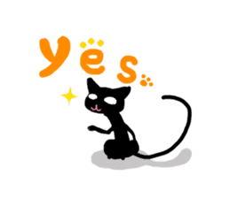 Elastic Black cat sticker #2631004