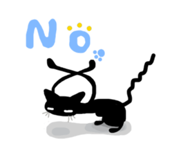 Elastic Black cat sticker #2631005