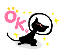Elastic Black cat sticker #2631006