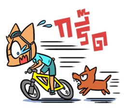 Cycling Cat by ROGER I.S. sticker #2635615