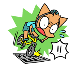 Cycling Cat by ROGER I.S. sticker #2635635