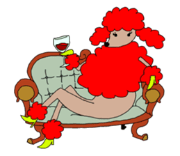 Fancy Miss Poodle (Poodle-chan) sticker #2636584