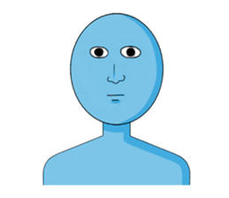 A light-blue alien sticker #2636735