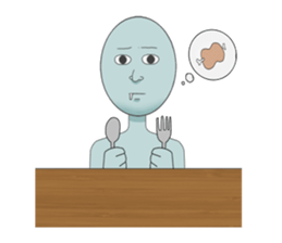 A light-blue alien sticker #2636749