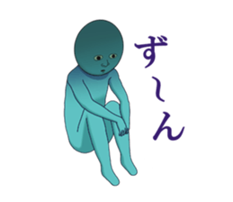 A light-blue alien sticker #2636755