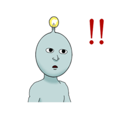 A light-blue alien sticker #2636757