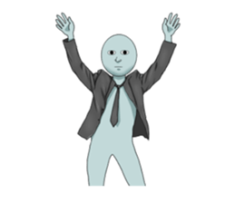 A light-blue alien sticker #2636759