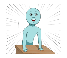A light-blue alien sticker #2636760