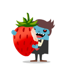 Vampire loves strawberries sticker #2640380