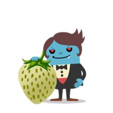 Vampire loves strawberries sticker #2640383