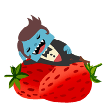 Vampire loves strawberries sticker #2640385