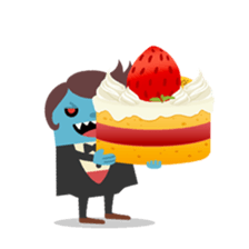 Vampire loves strawberries sticker #2640400