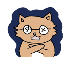 Cat with glasses sticker #2645035