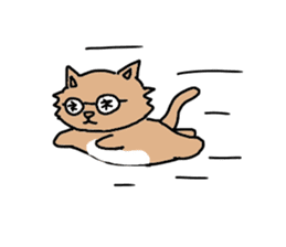 Cat with glasses sticker #2645074