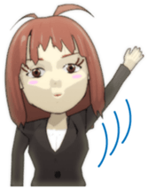 Sticker of the anime style of woman sticker #2648657